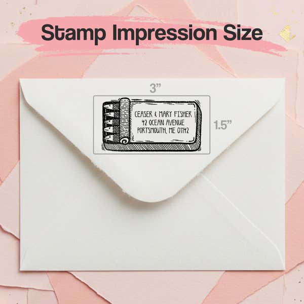 Sardine Tin Return Address Stamp – impression size guide