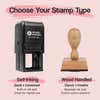 Choose your stamp type – self-inking vs wood handle comparison