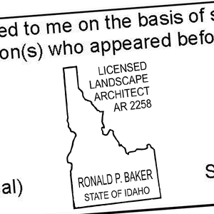 State of Idaho Landscape Architect Seal Imprint