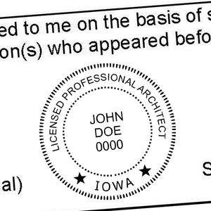 State of Iowa Architect Seal Imprint