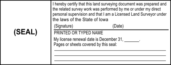 Iowa Land Surveyor Document Stamp