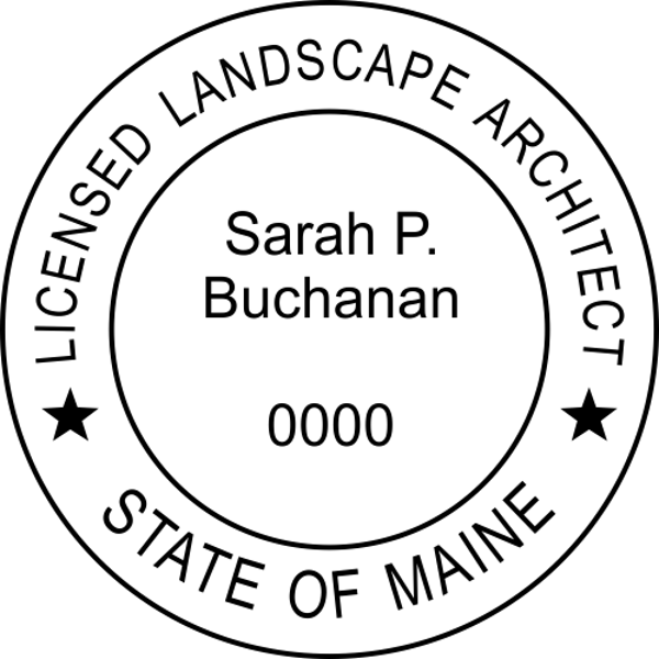 Maine Landscape Architect Rubber Stamp