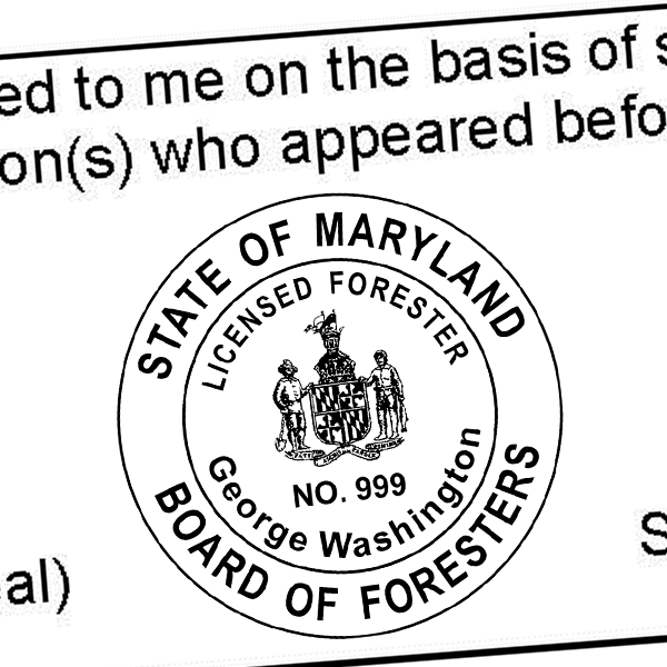 State of Maryland Forester Seal Imprint