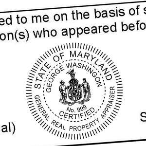 State of Maryland General Appraiser Seal Imprint