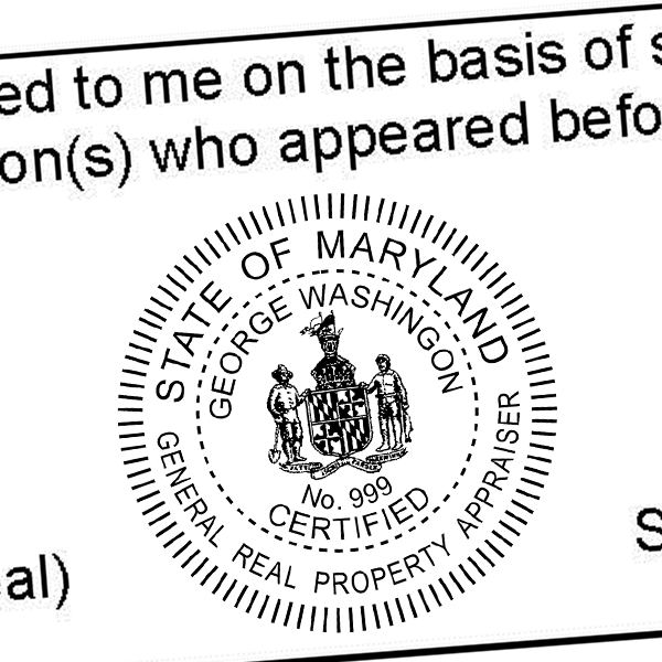 State of Maryland General Appraiser Seal Imprint