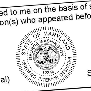 State of Maryland Interior Designer Seal Imprint