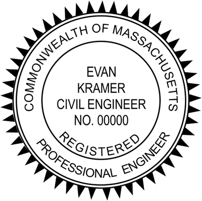 State of Massachusetts Engineer Seal - alternate view