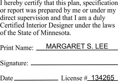 Minnesota Interior Designer Certification Stamp - alternate view
