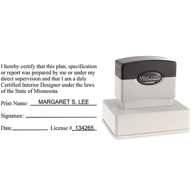 Minnesota Interior Designer Certification Stamp - alternate view