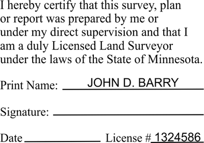 Minnesota Land Surveyor Certification Stamp - alternate view