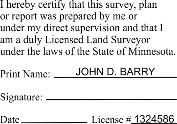 Minnesota Land Surveyor Certification Stamp