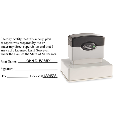 Minnesota Land Surveyor Certification Stamp - alternate view
