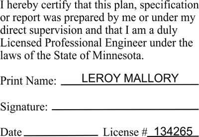 State of Minnesota Engineer Certification Seal - alternate view
