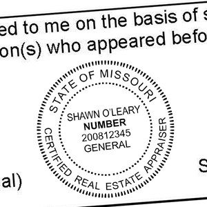 State of Missouri Appraiser Seal Imprint
