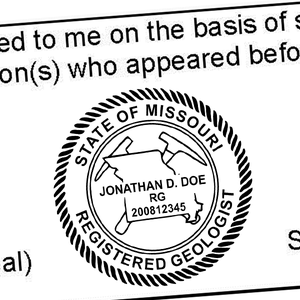 State of Missouri Geologist Seal Imprint