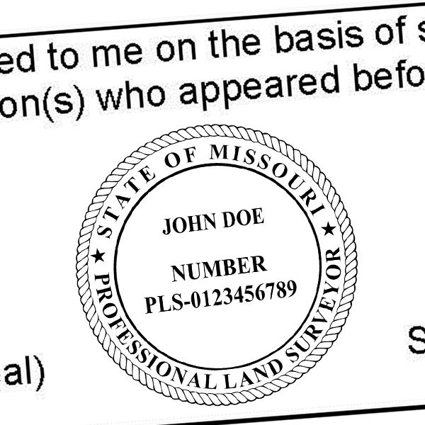 State of Missouri Surveyor Seal Imprint
