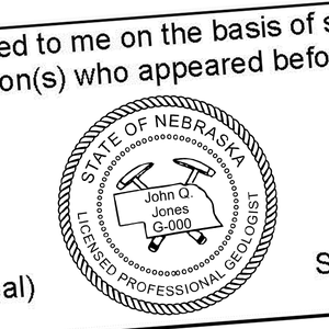 State of Nebraska Geologist Seal Imprint