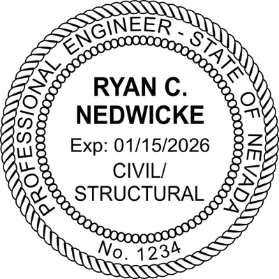State of Nevada Civil Structural Engineer Seal - alternate view