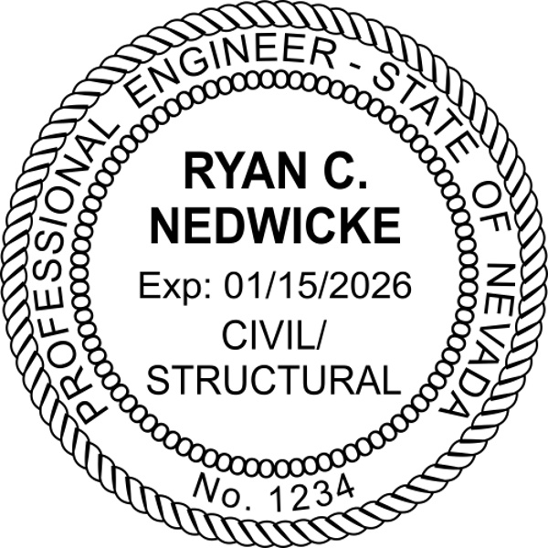 State of Nevada Civil Structural Engineer Seal