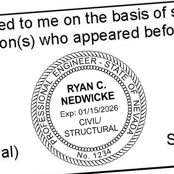 State of Nevada Civil Structural Engineer Seal Imprint