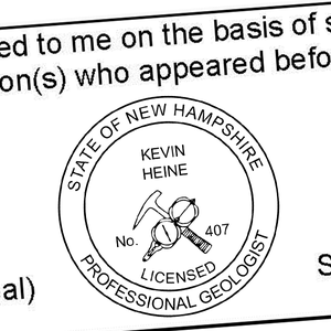 State of New Hampshire Geologist Seal Imprint