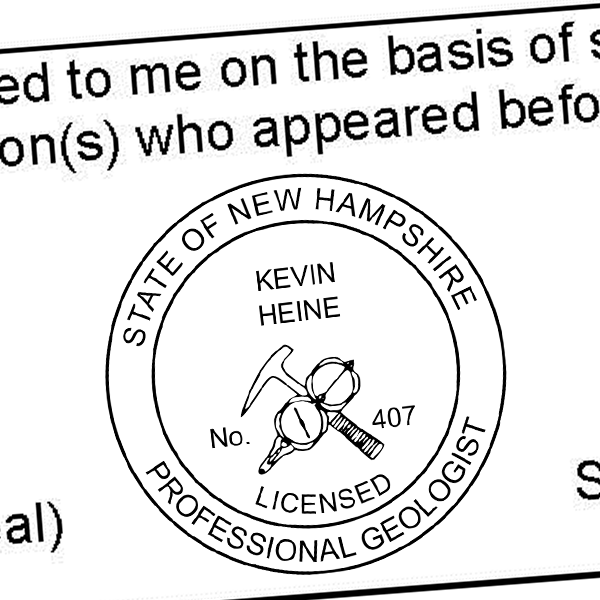 State of New Hampshire Geologist Seal Imprint