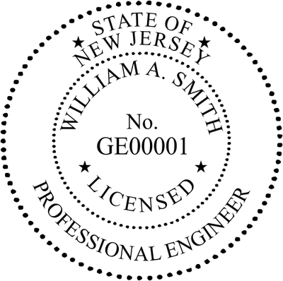 State of New Jersey Engineer Seal - alternate view