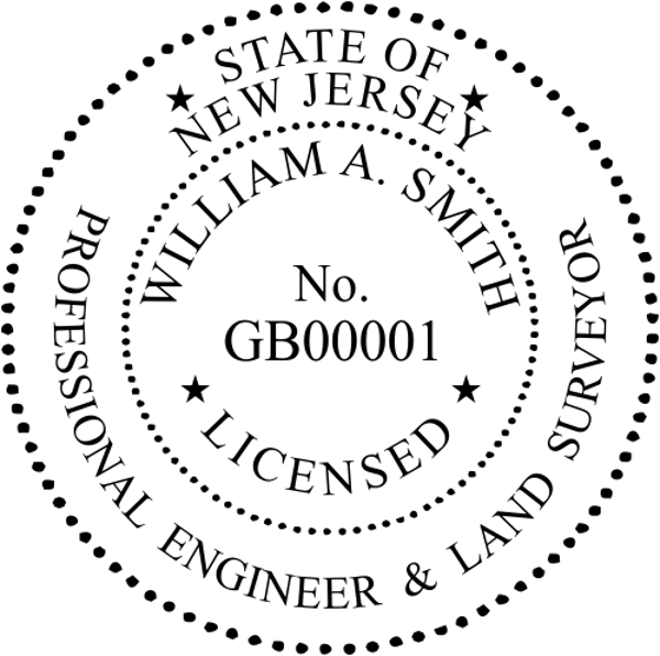 State of New Jersey Professional Engineer & Land Surveyor Seal