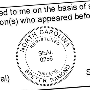 State of North Carolina Forester Seal Imprint