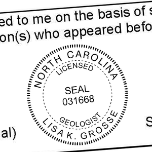 State of North Carolina Geologist Seal Imprint