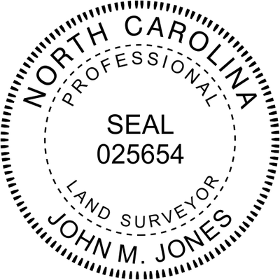 North Carolina Land Surveyor Seal - alternate view