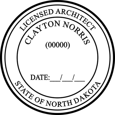 State of North Dakota Architect Seal - alternate view