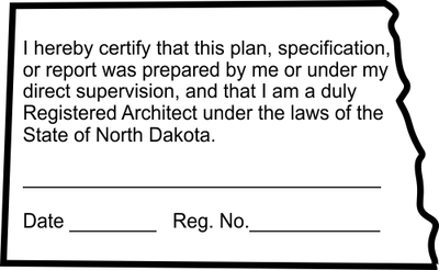 State of North Dakota Architect Certification Seal - alternate view