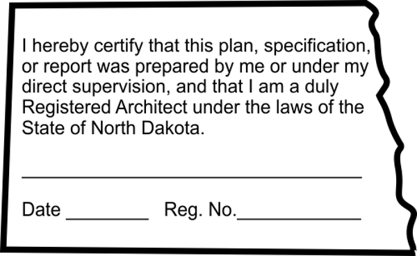 State of North Dakota Architect Certification Seal