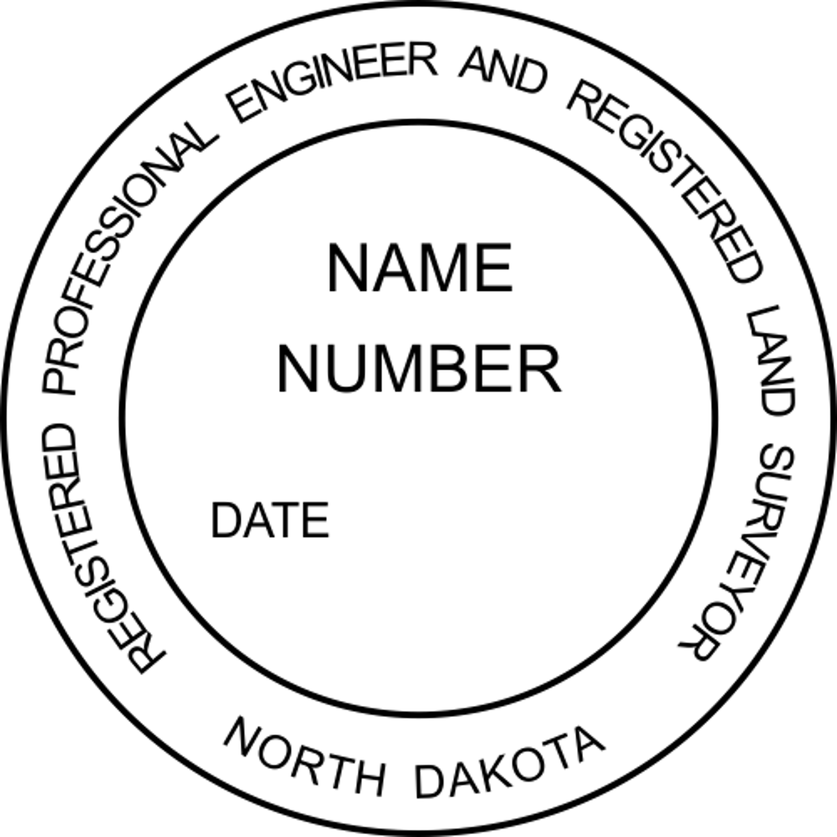 Official North Dakota Dual Engineer & Surveyor Stamp & Seal