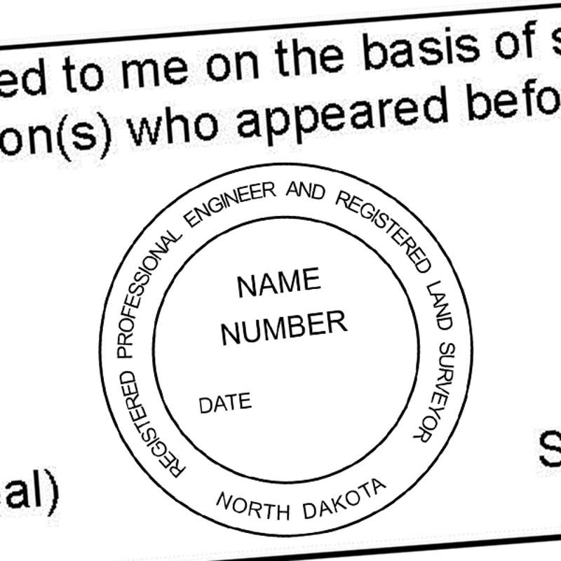 State of North Dakota Land Engineer & Surveyor Seal Imprint