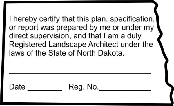 North Dakota Landscape Architect Certification Stamp