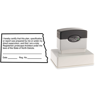 North Dakota Landscape Architect Certification Stamp - alternate view