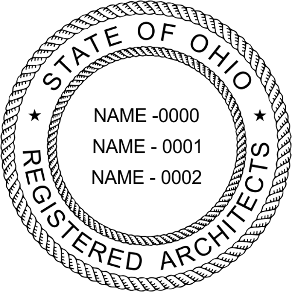 State of Ohio Architect Three Names Seal