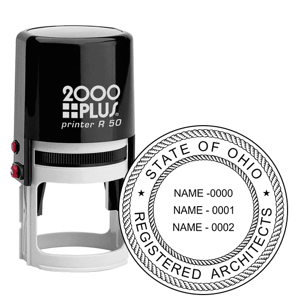 State of Ohio Architect Three Names Seal