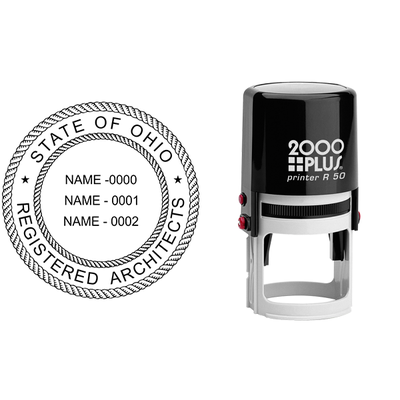 State of Ohio Architect Three Names Seal - alternate view