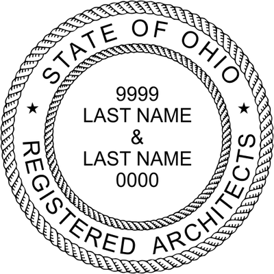 State of Ohio Architect Two Names Seal - alternate view