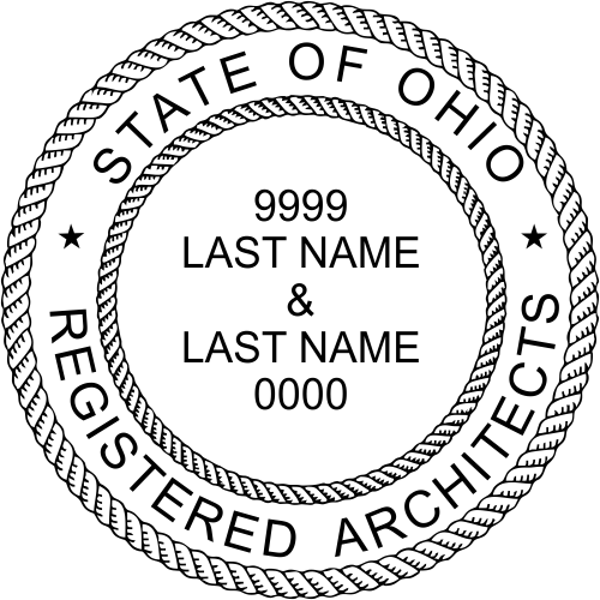 State of Ohio Architect Two Names Seal