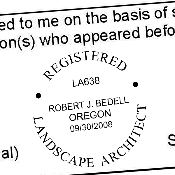 State of Oregon Landscape Architect Seal Imprint