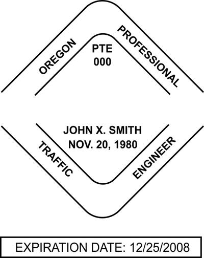 State of Oregon Traffic Engineer Seal - alternate view