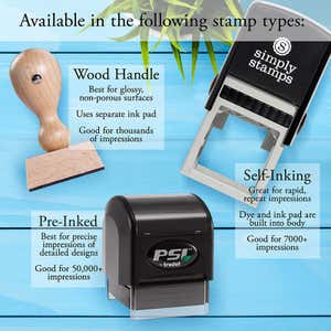 The Anderson Round Return Address Stamp is available in three stamp types