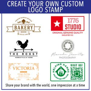 Infographic showing logo stamp designs