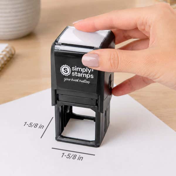 Diagram showing the impression area dimensions of the Open Circle Round Logo Stamp