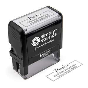Prentice Fancy Border Address Stamp impression and stamp body