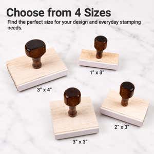 Diagram showing the impression area dimensions of the 3 inch Custom Logo Stamp